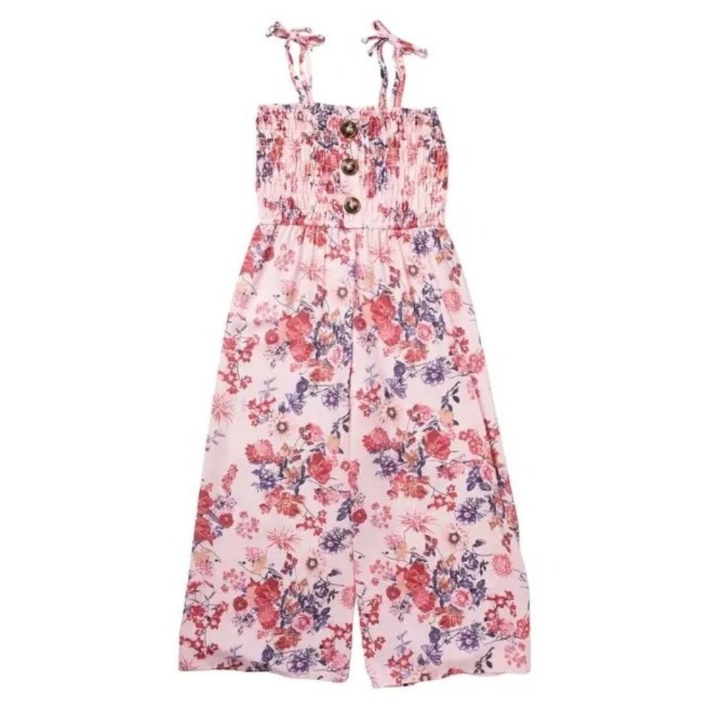 AVA AND YELLY Girls New Smocked Bodice Jumpsuit Size 12 and 14 Nordstrom